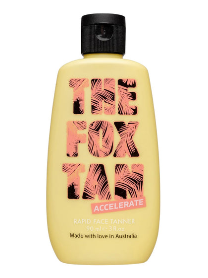 THE FOX TAN front packaging showing product label and benefits