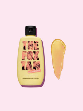 THE FOX TAN texture close-up showing lightweight hydrating gel