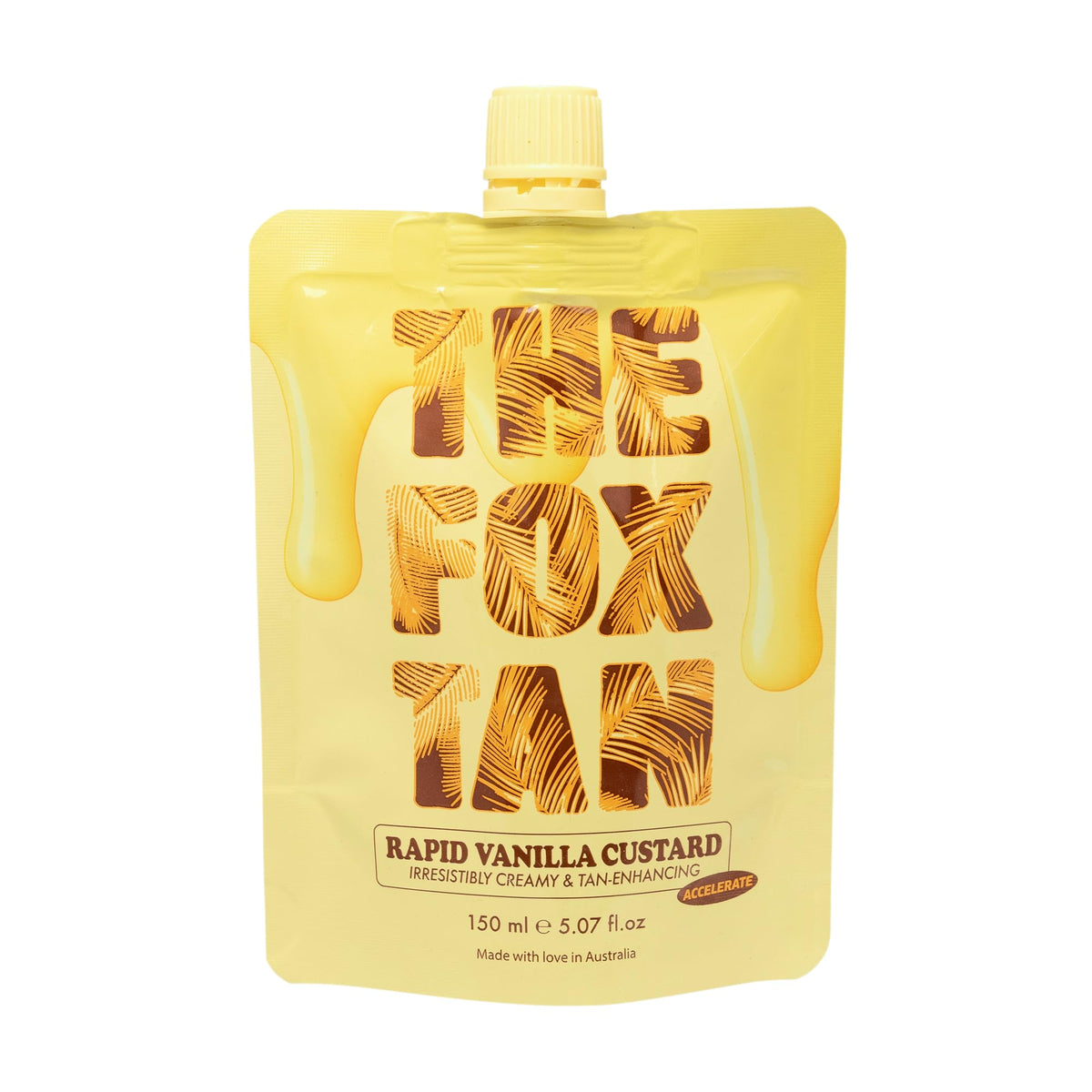 THE FOX TAN front packaging showing bottle and label, clear product identity and benefits