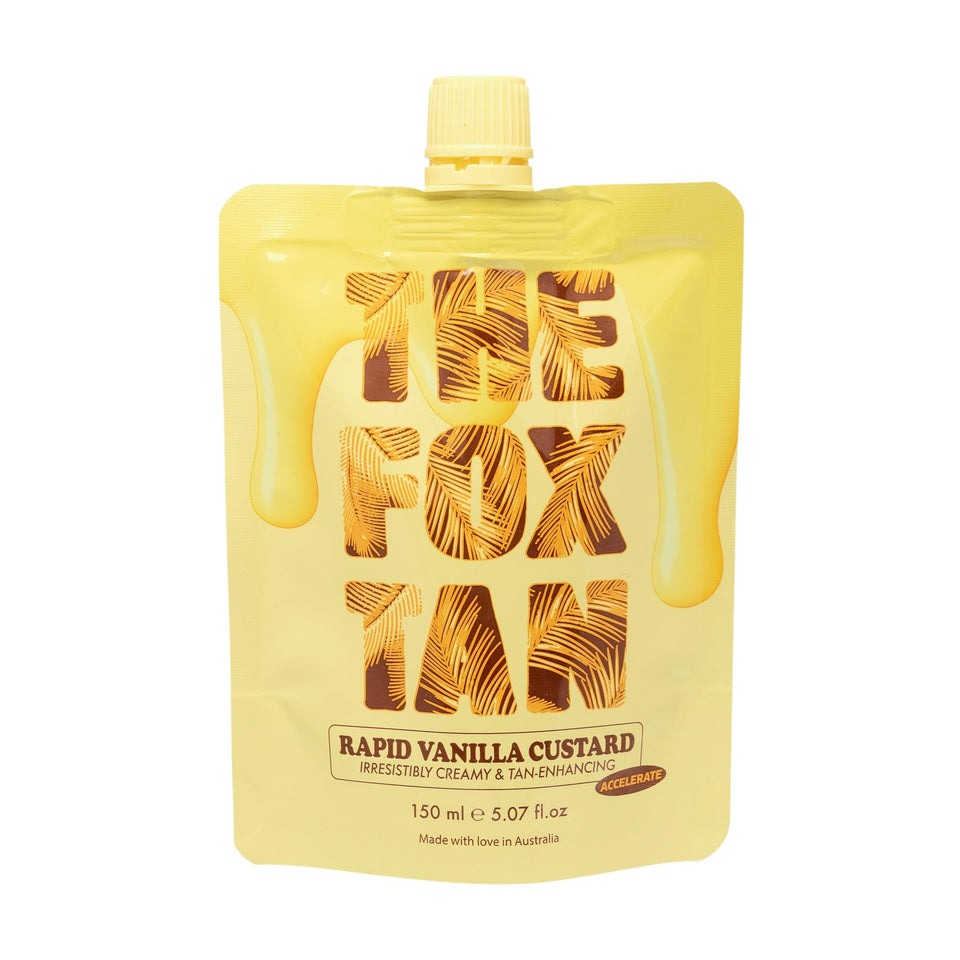 THE FOX TAN front packaging showing bottle and label, clear product identity and benefits