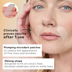 The Good Patch patch applied to crow’s feet demonstrating targeted fit