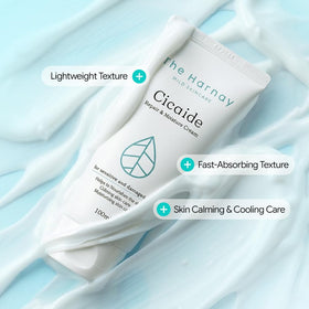 the harnay label detail ingredients showing cica and ceramide benefits