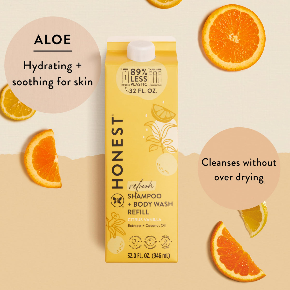The Honest Company texture close-up highlighting gentle, moisturizing lather benefit