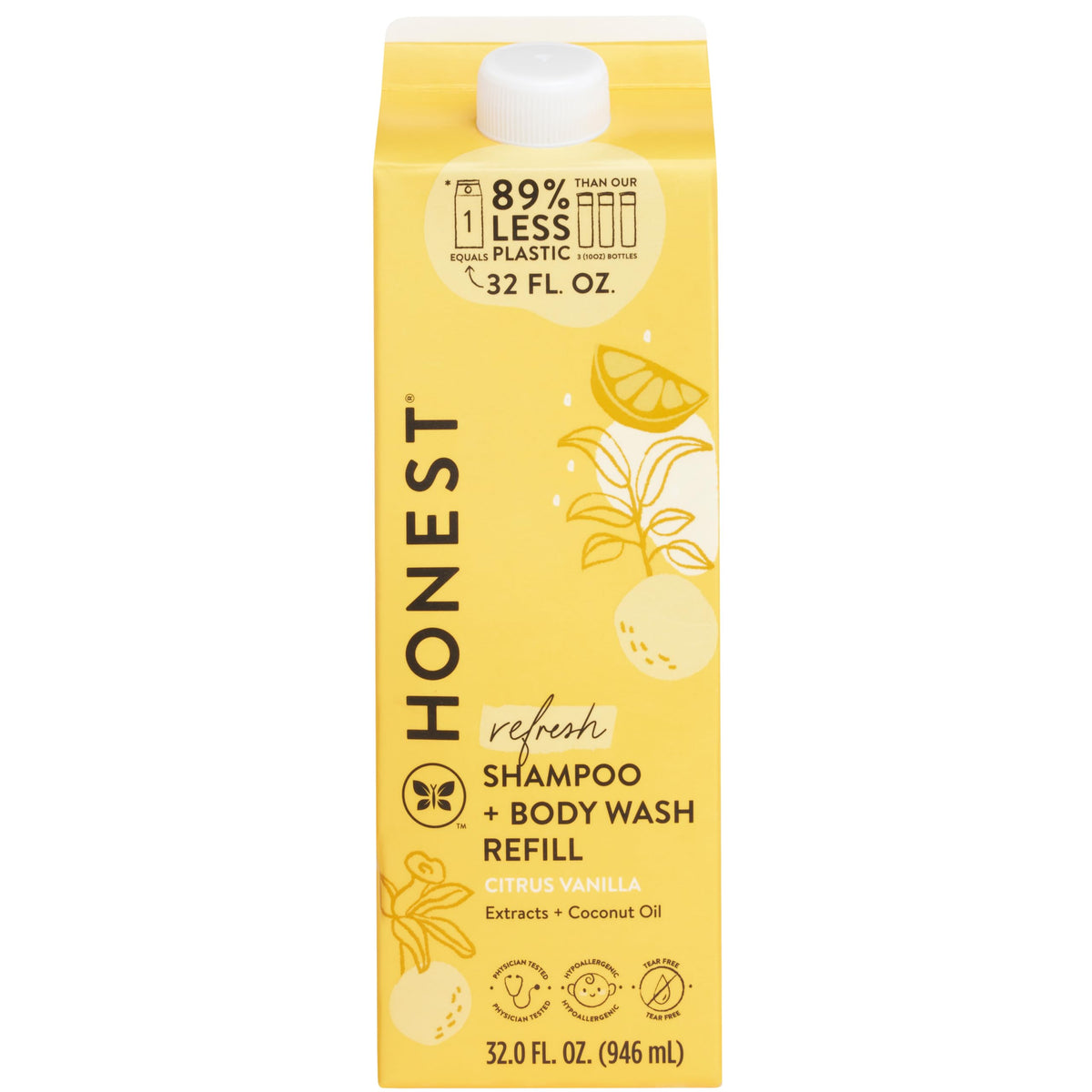 The Honest Company front carton packaging showing refill label and scent benefits