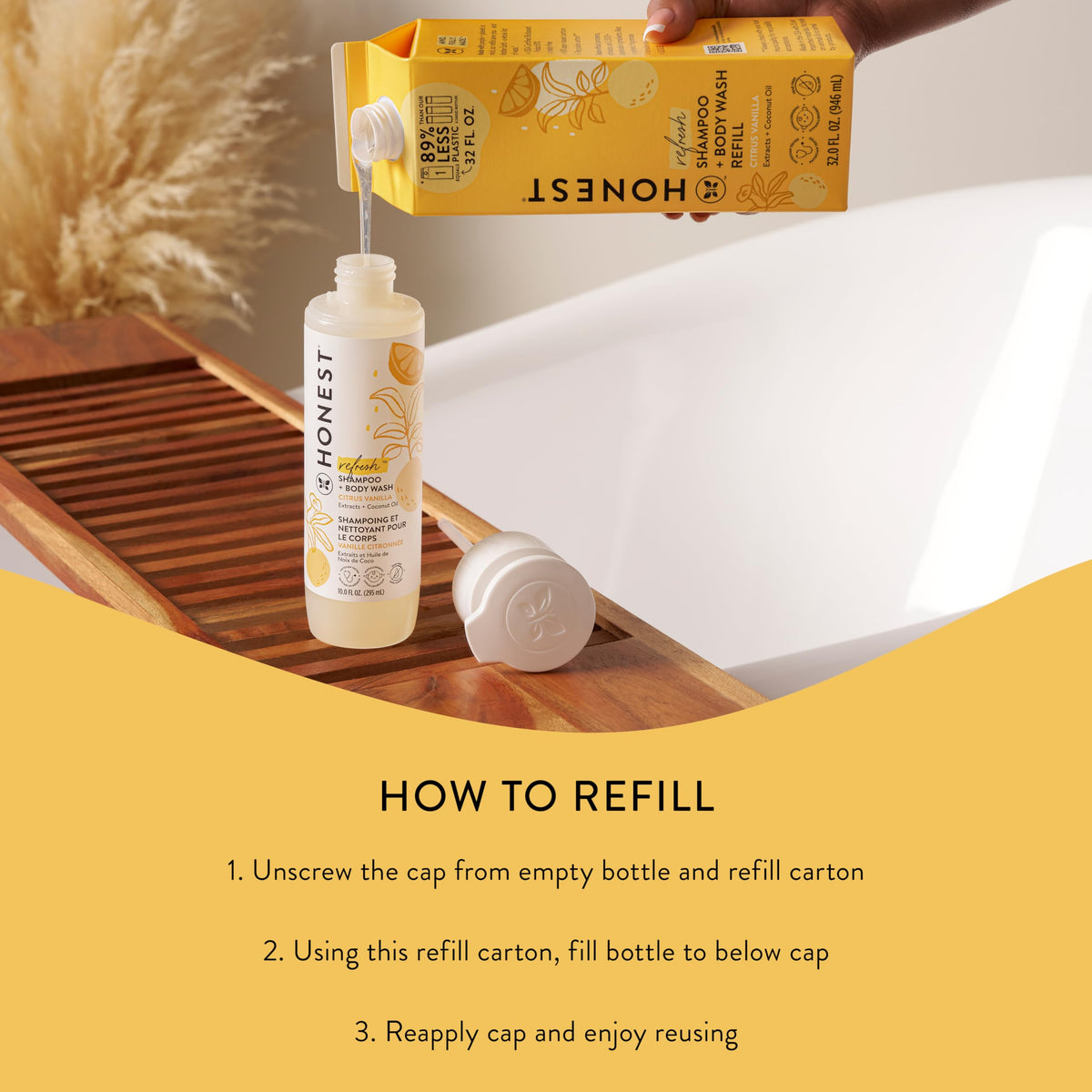 The Honest Company in bathroom lifestyle scene demonstrating family-friendly use