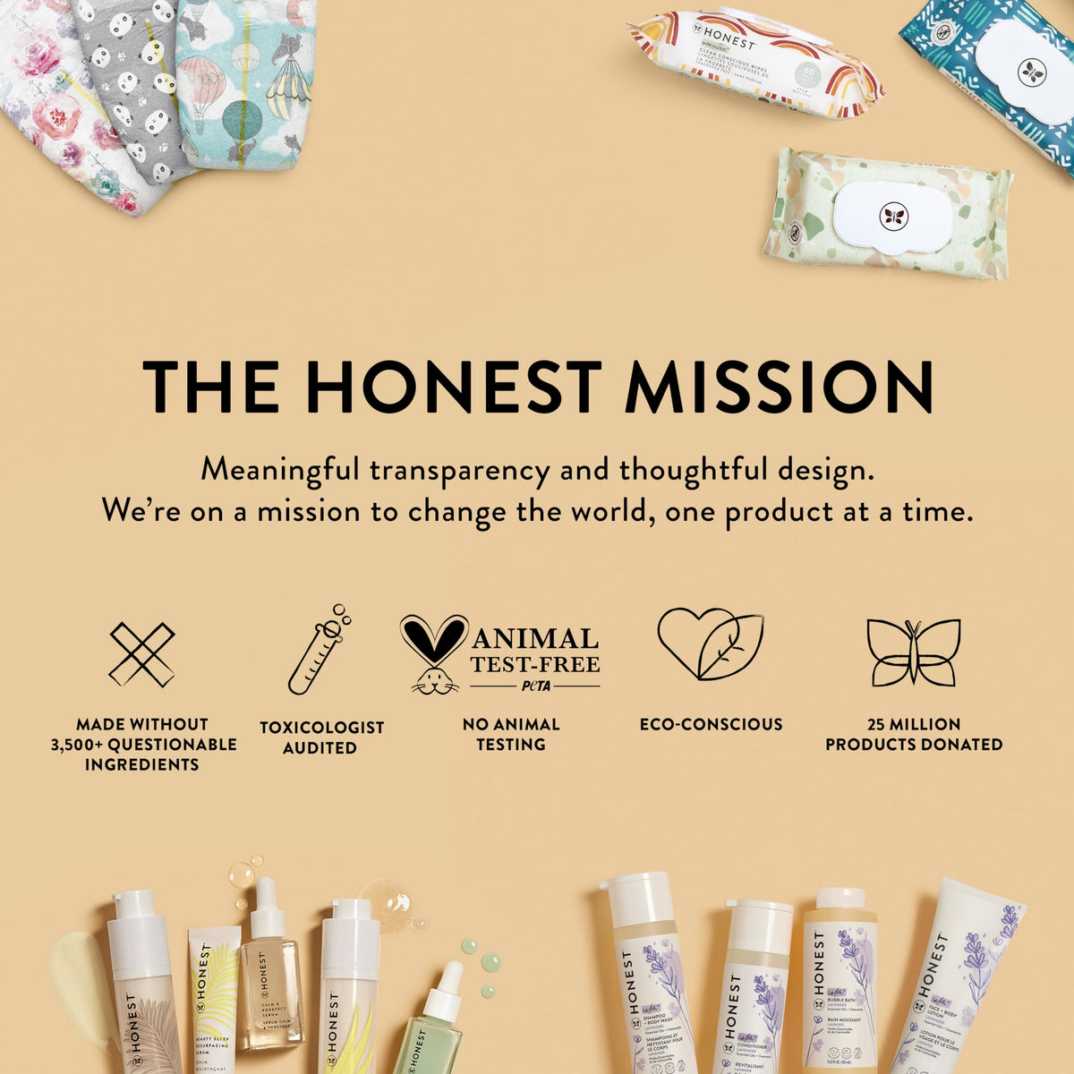 The Honest Company travel-ready bottle in a bag for easy on-the-go moisturizing