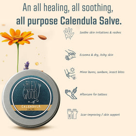 The Ilex Wood salve with lavender flowers conveying calming scent benefit