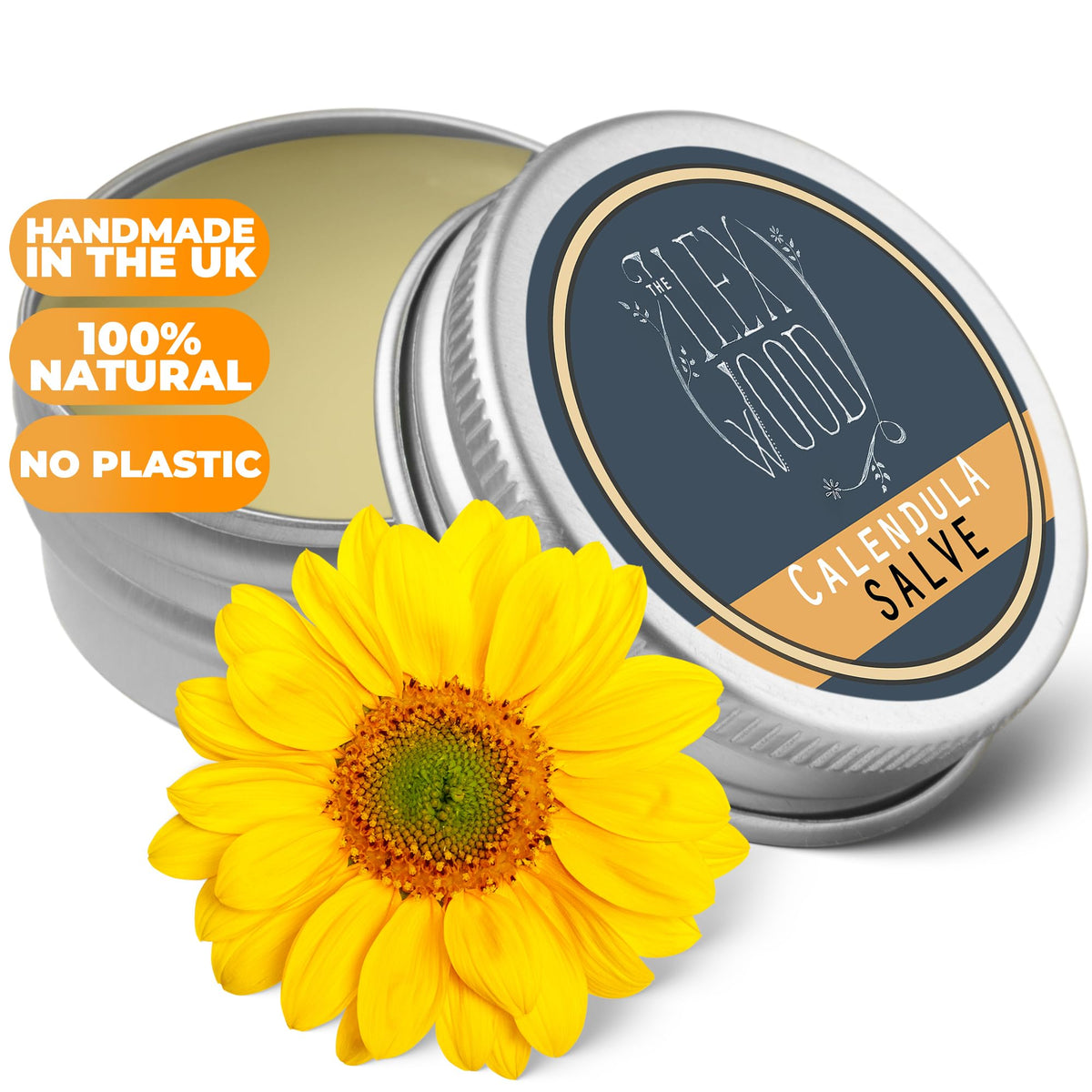 The Ilex Wood tin beside a coin showing product size and travel convenience