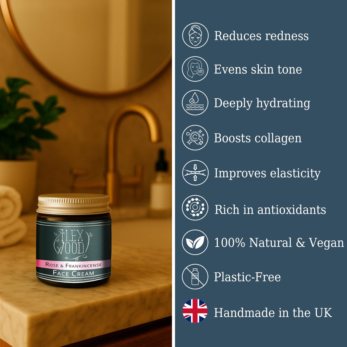 The Ilex Wood cream texture close-up showing rich balm consistency for deep hydration