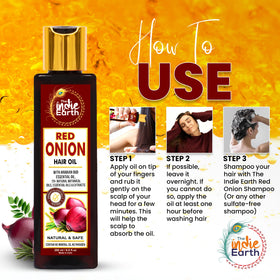 The Indie Earth oil on a bathroom shelf suggesting daily hair care routine