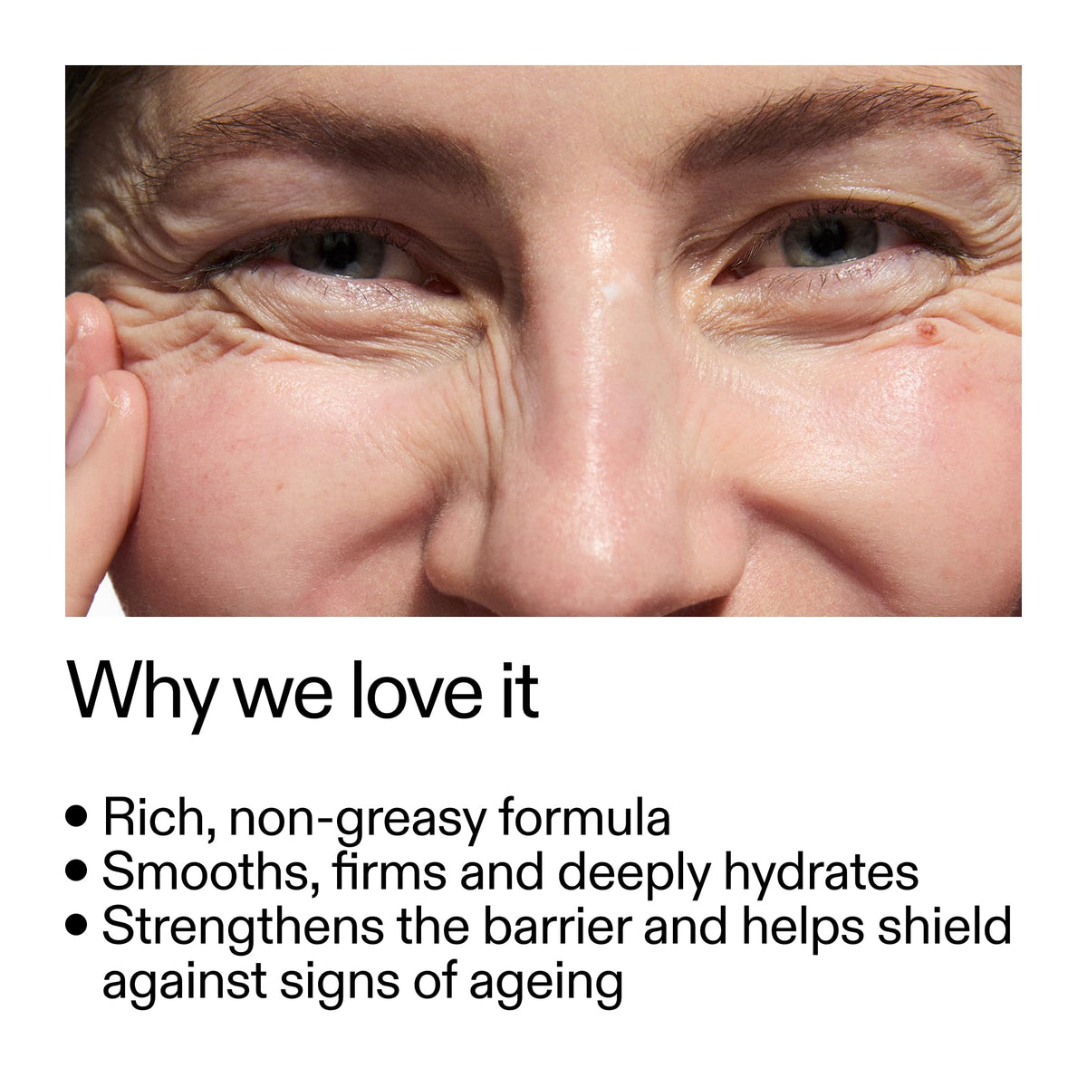 The INKEY List cream texture close-up illustrating smooth emollient feel for quick absorption