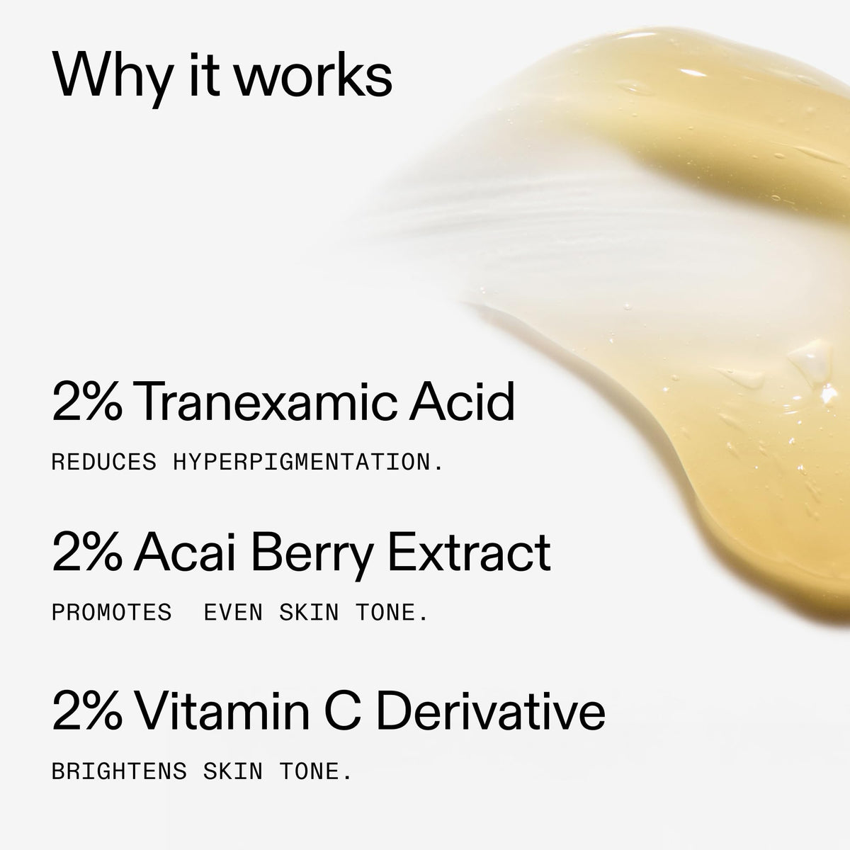 Label close-up showing active ingredients and The INKEY List transparency benefit