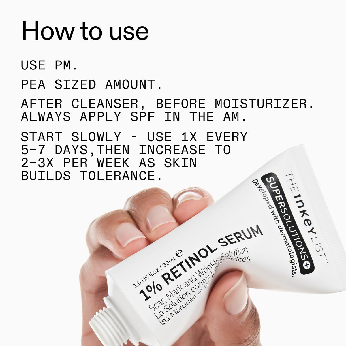 The INKEY List product on bathroom shelf in nighttime routine setting