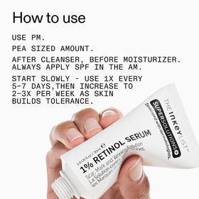 The INKEY List product on bathroom shelf in nighttime routine setting