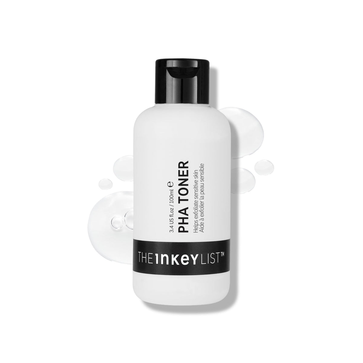 The INKEY List bottle front view showing clean design and gentle exfoliant benefit