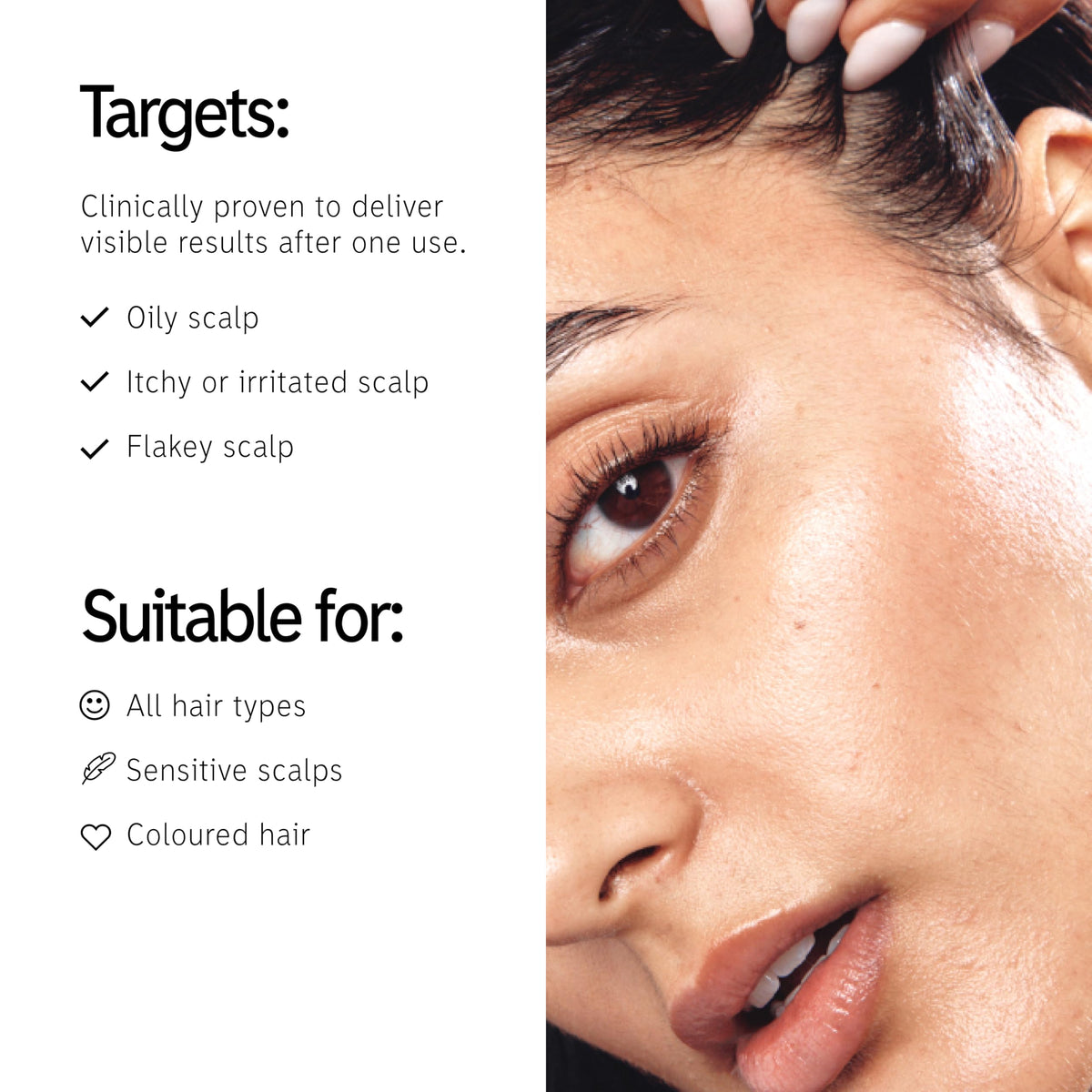 The INKEY List applied to scalp demonstrating targeted pre-wash use