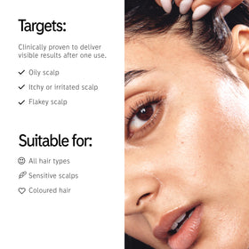 The INKEY List applied to scalp demonstrating targeted pre-wash use
