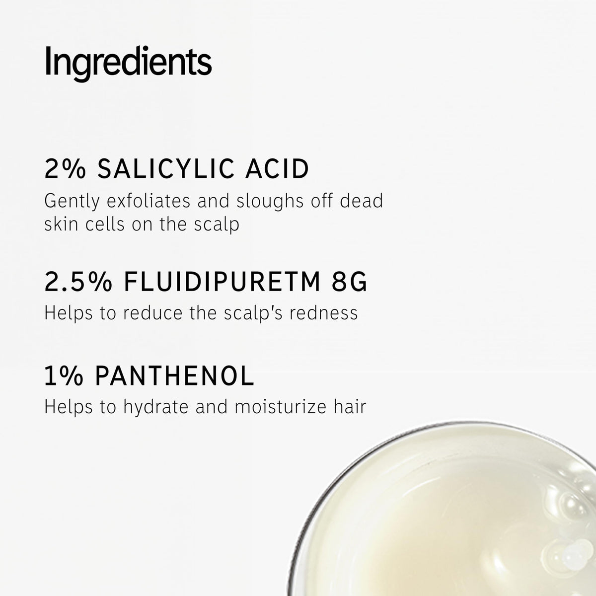 The INKEY List before and after scalp image showing reduced visible flakes