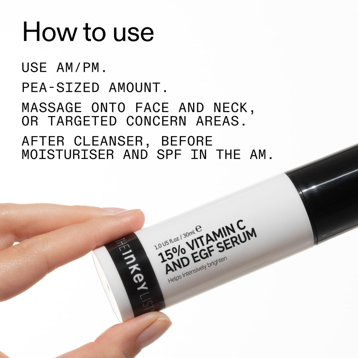 The INKEY List before and after absorption highlighting more even-looking skin