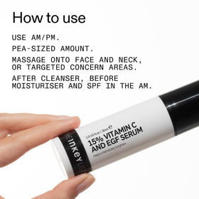 The INKEY List before and after absorption highlighting more even-looking skin