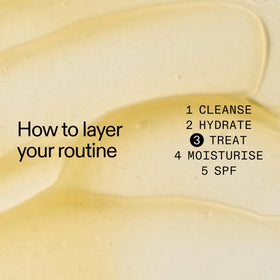 Bottle held in hand to show size and The INKEY List easy application benefit