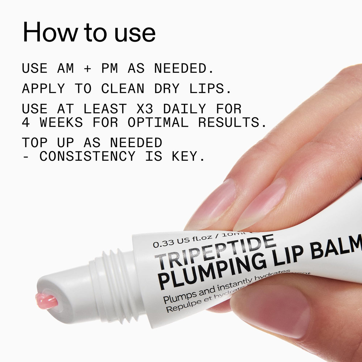 The INKEY List ingredient shot highlighting tripeptide and hyaluronic spheres for plumping benefit