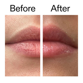 The INKEY List in a lifestyle scene showing hydrated, defined lips and confidence