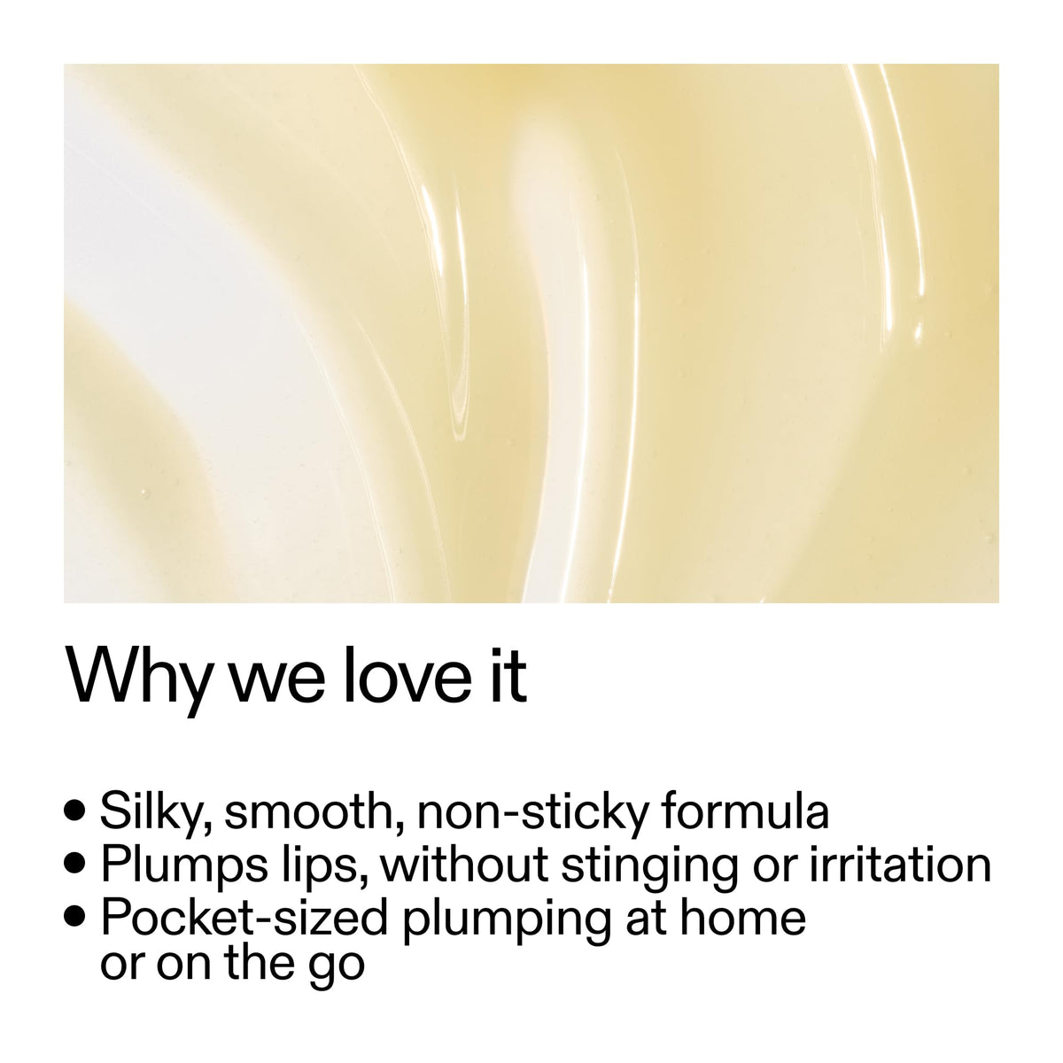 The INKEY List balm texture close-up showing smooth sheen and hydrating finish