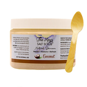 The Keys Salt Scrub wooden spoon detail for hygienic, controlled application