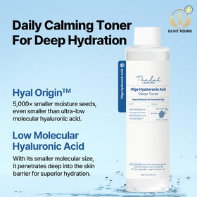 THE LAB BY BLANC DOUX toner poured on hand demonstrating fast hydration benefit