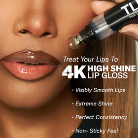 Gloss texture swipe from The Lip Bar showing lightweight, high-shine finish