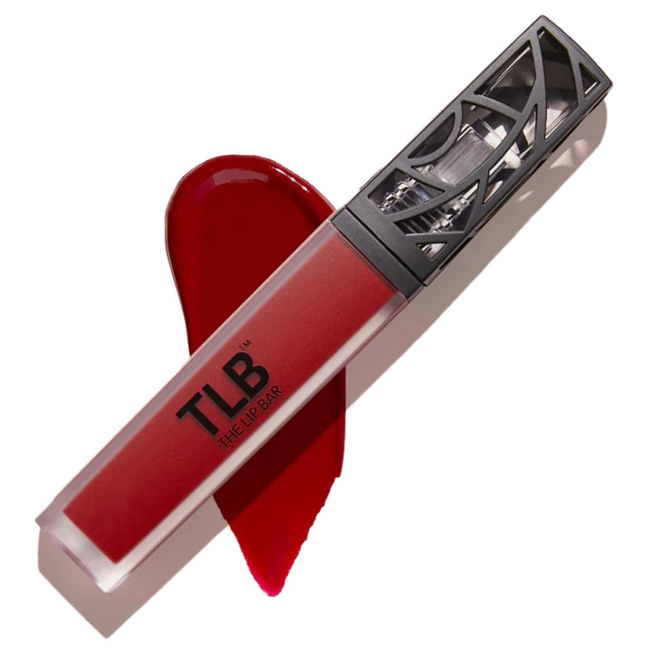 The Lip Bar front packaging showing Bawse Lady blue-red color and benefit: bold payoff