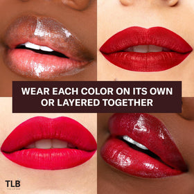 The Lip Bar Bawse Lady matte swatch showing bold blue-red pigment