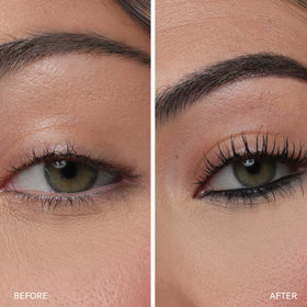 The Lip Bar mascara on upper lashes lifting and separating for visible length