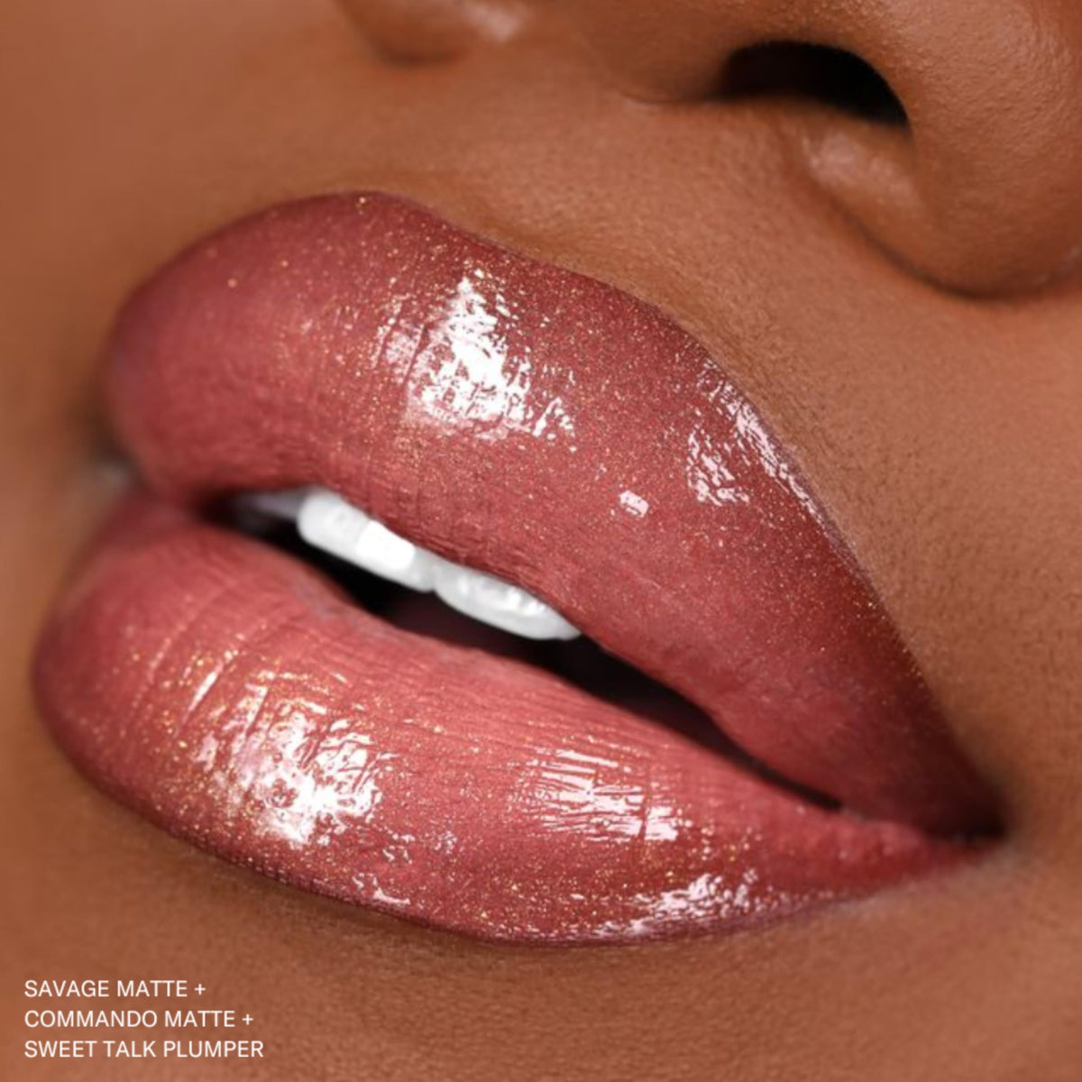 The Lip Bar Commando lifestyle model wearing shade to show real-skin effect
