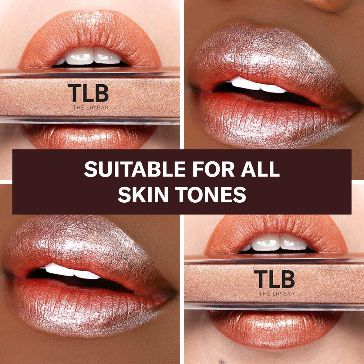The Lip Bar gloss texture close-up highlighting shimmer and silky finish for hydration