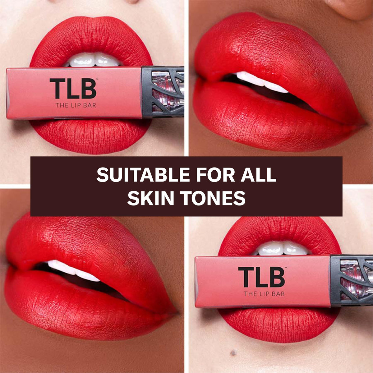 The Lip Bar Hot Mama applicator wand displaying precise tip, easy controlled application benefit