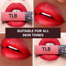 The Lip Bar Hot Mama applicator wand displaying precise tip, easy controlled application benefit