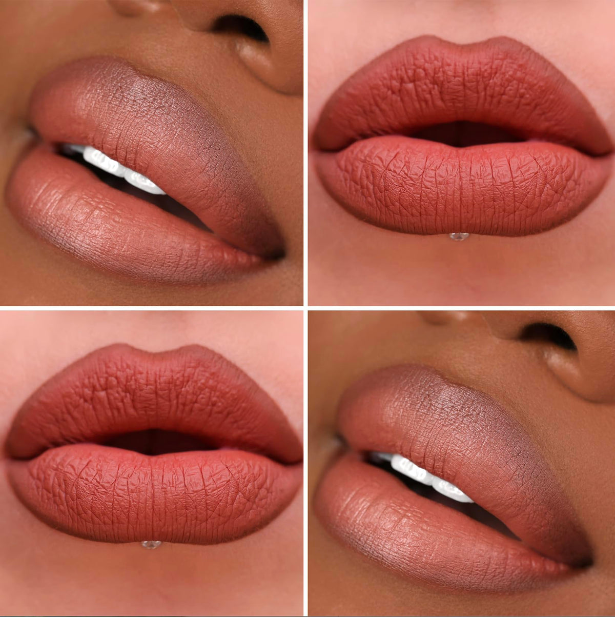 The Lip Bar worn on lips in lifestyle scene showing deep berry color and comfortable matte