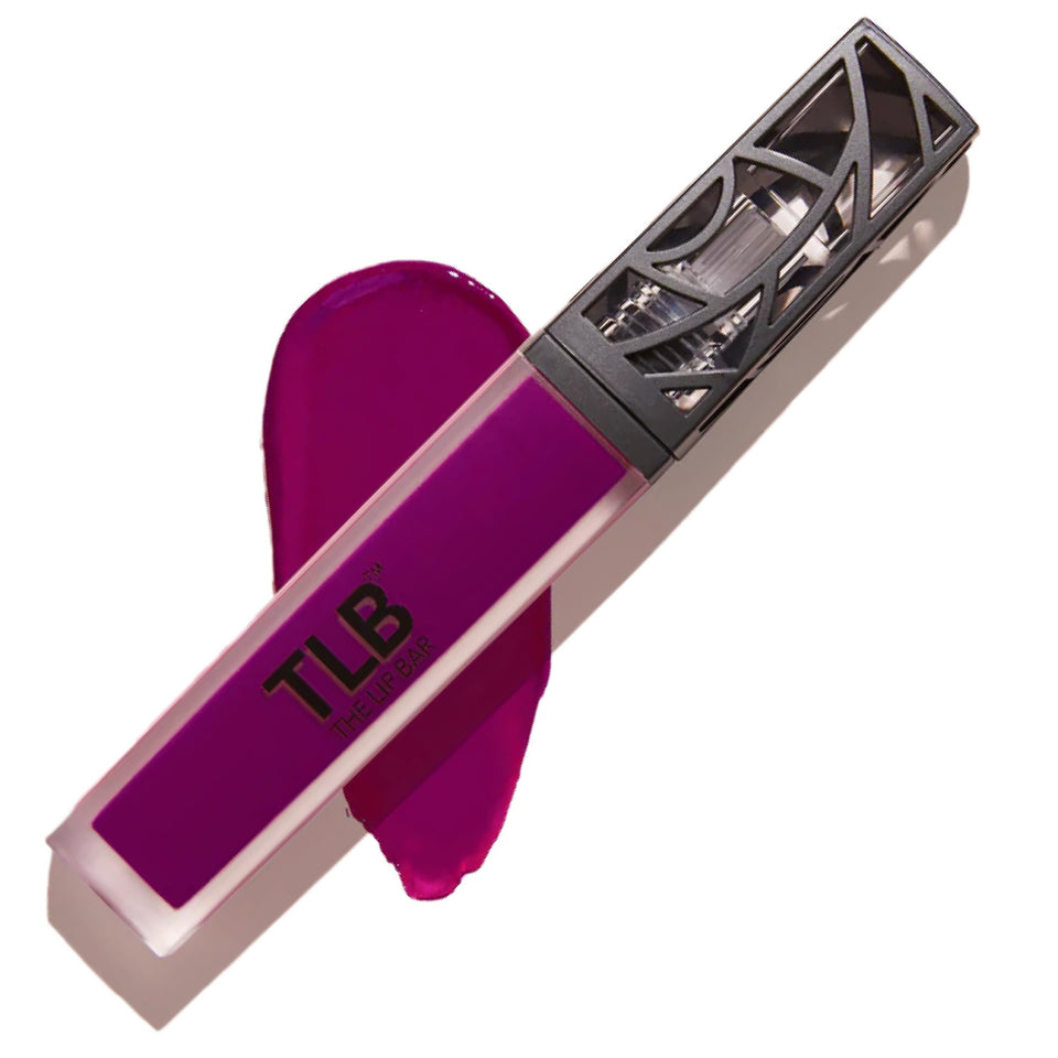 The Lip Bar product front packaging showing Prima Donna fuchsia purple shade and benefits