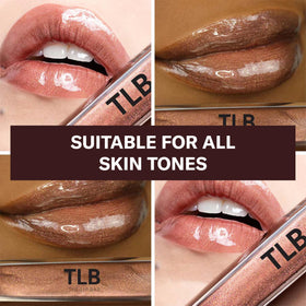 The Lip Bar texture close-up of gloss swipe showing smooth, non-sticky finish benefit