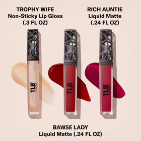 The Lip Bar Trophy Wife gloss applicator close-up for precise shine