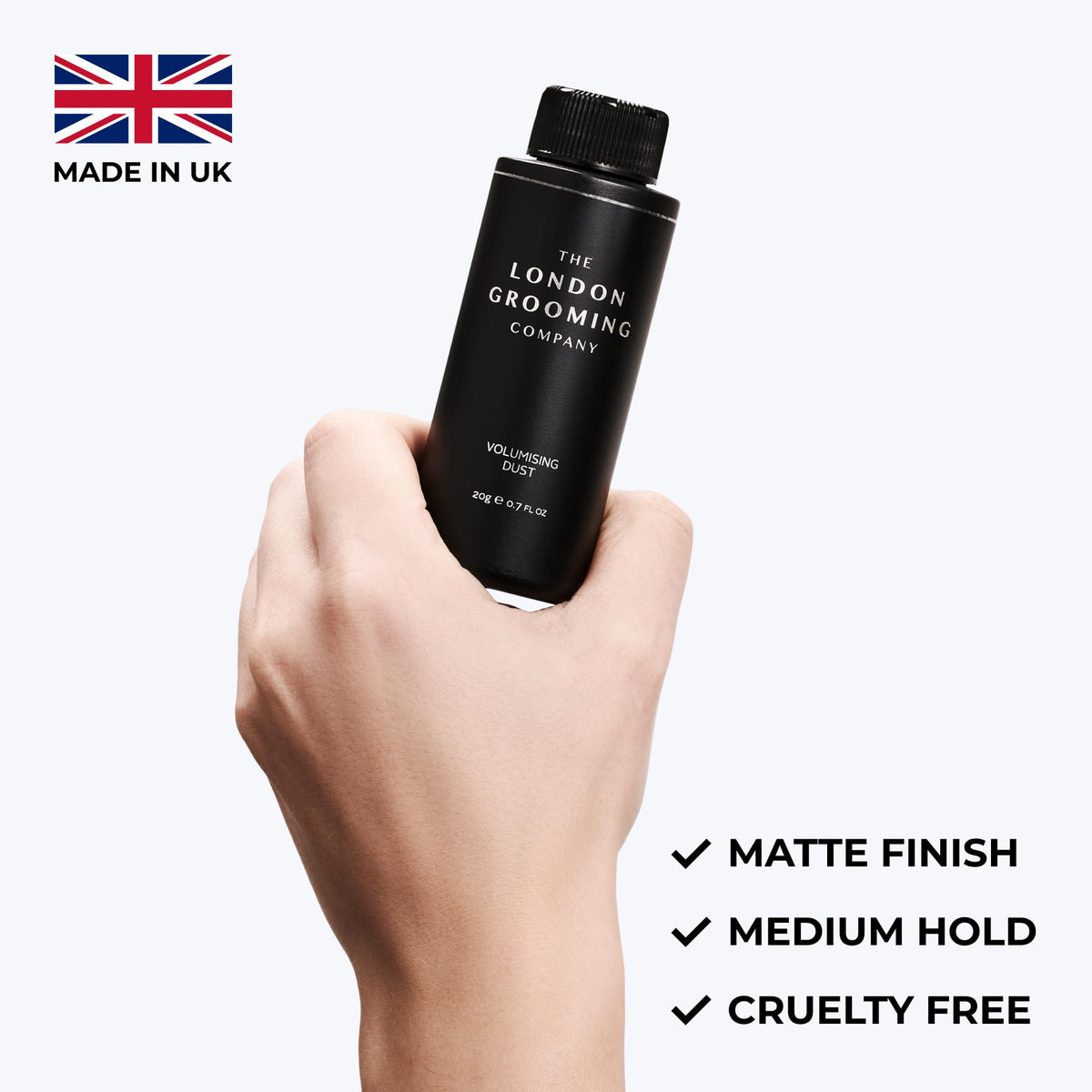 The London Grooming Company styled quiff before and after showing increased volume and matte finish