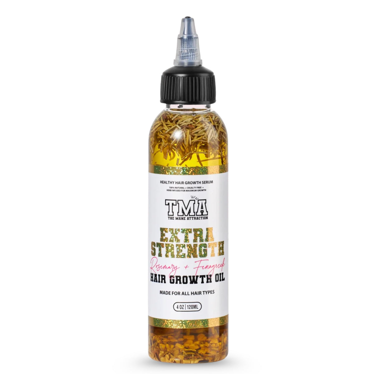 The Mane Attraction front bottle showing packaging and size benefit