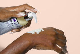 Close-up of Heavenly Halo milk texture highlighting The Mane Choice moisturizing slip
