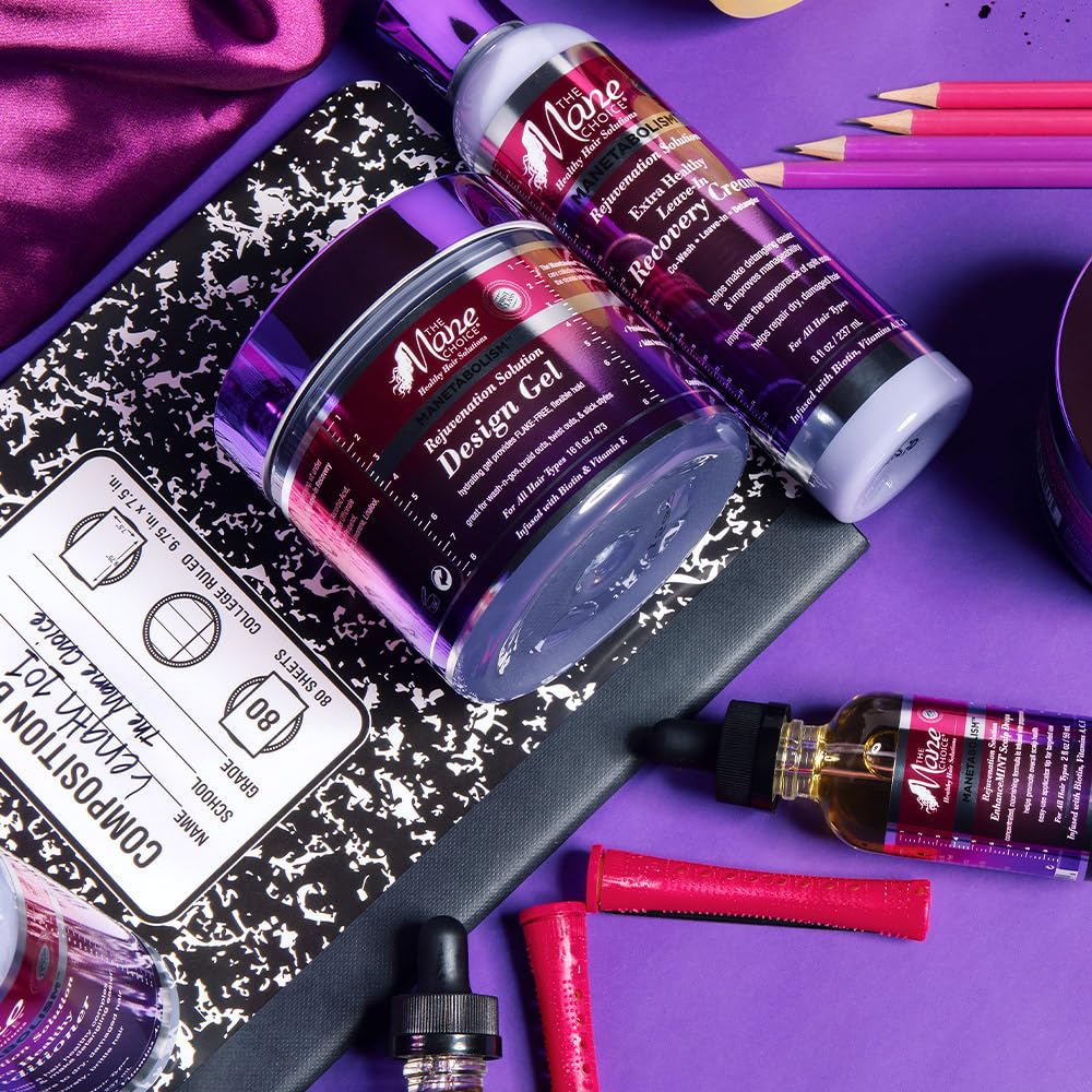 The Mane Choice product label and ingredients list emphasizing Biotin and Vitamin E benefits