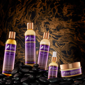 The Mane Choice 8 oz jar held in hand to display size and travel-friendly benefit