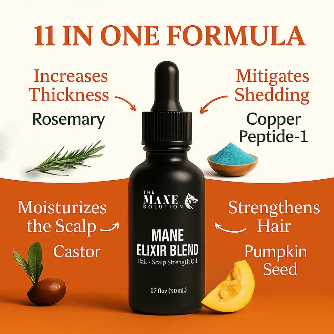 The Mane Solution oil texture on palms demonstrating lightweight absorption and non-greasy finish