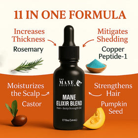 The Mane Solution oil texture on palms demonstrating lightweight absorption and non-greasy finish