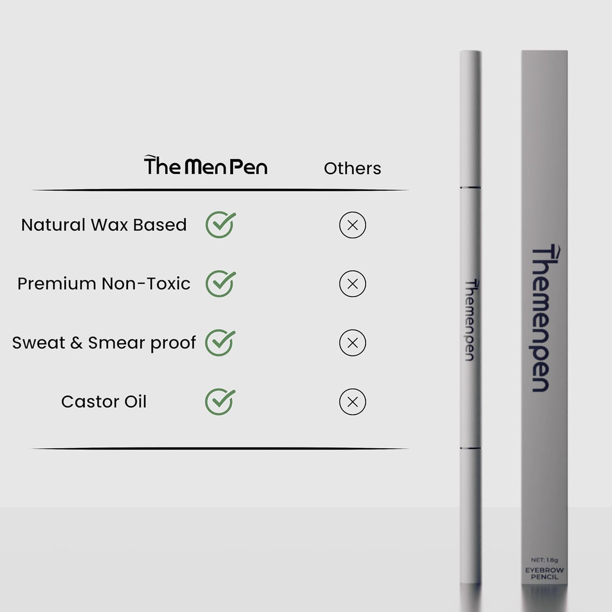 The Men Pen applied to eyebrow demonstrating precise filling and defined look